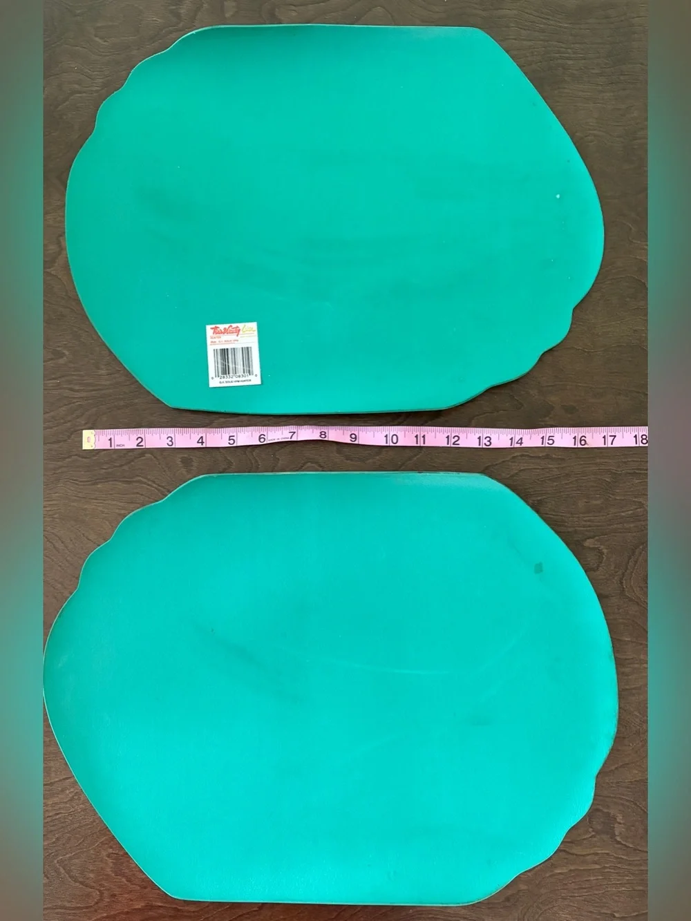 2 Vtg 1980s Gloria Vanderbilt hunter green vinyl placemats Town & Country Linen